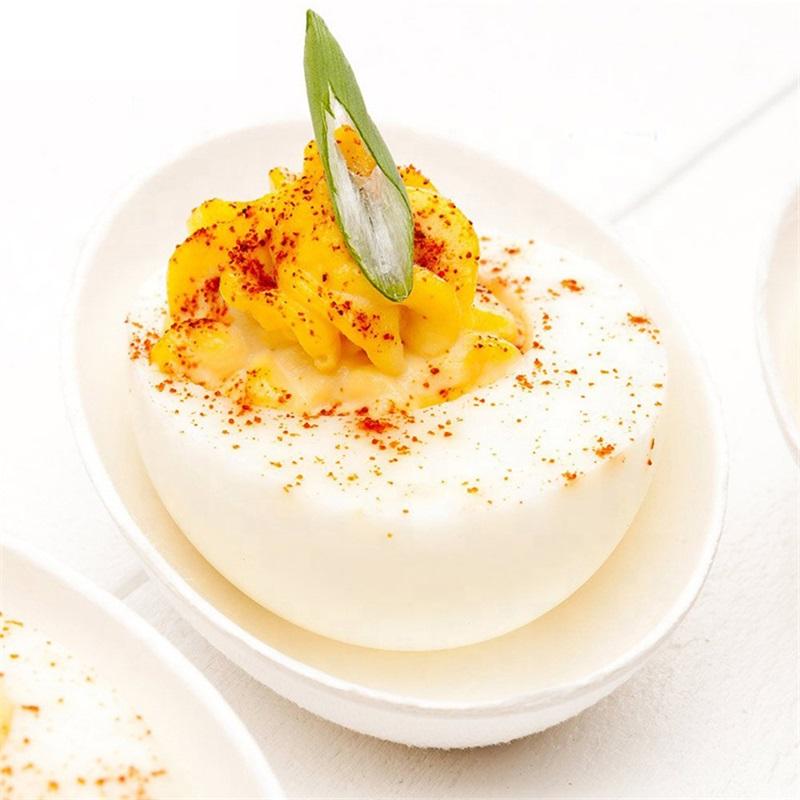 Compostabile mini piattini da dessert a forma di uovo di canna da zucchero